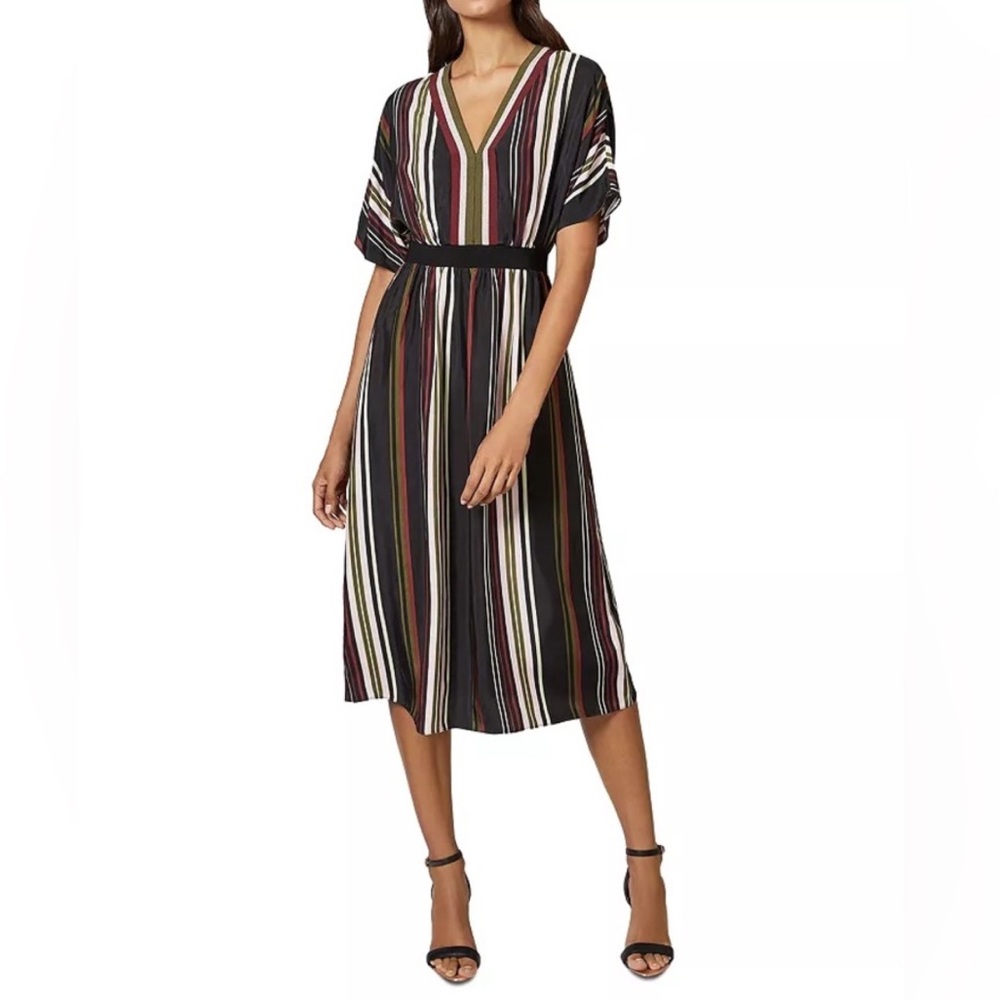 NWT Ted Baker London Safiiya striped V-neck Midi Dress